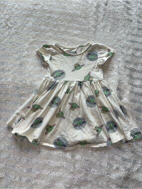 Star Wars Cream Dress with Green Yoda Design